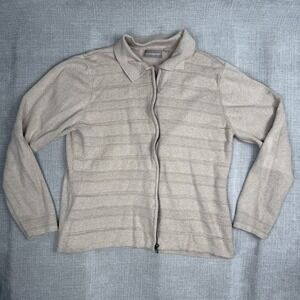 Croft & Barrow Beige Zip Sweater Womens Knit Neutral No Size